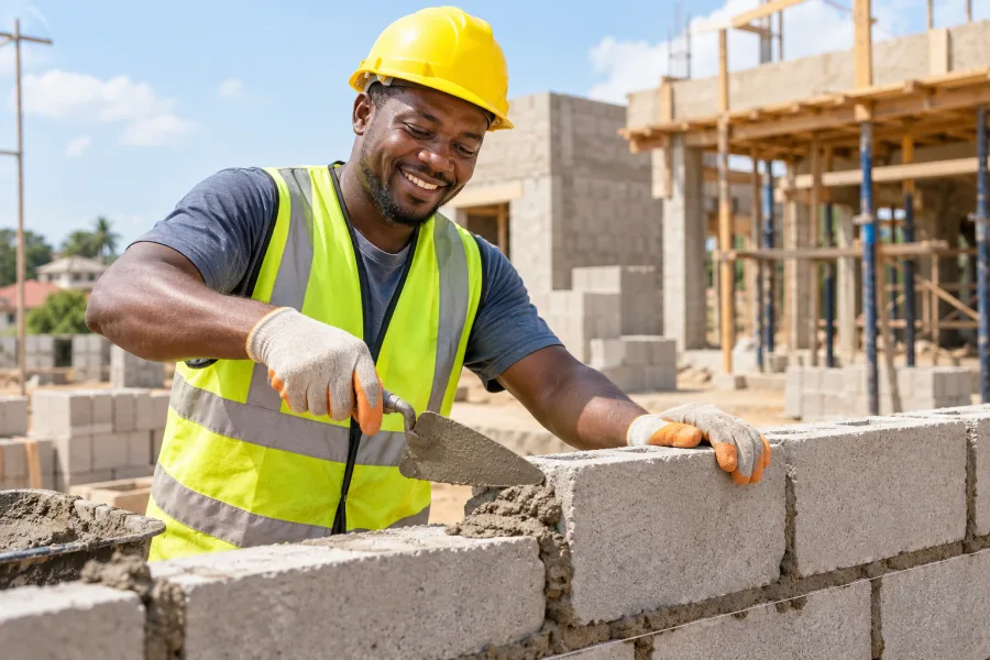 Local worker at a building site